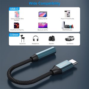 BENFEI USB-C to Audio Jack Adapter 3.5mm with DAC Chipset (Grey) - Image 5
