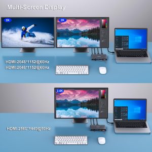 BENFEI 12-in-1 USB-C Docking Station with Dual HDMI, 6 USB Ports, SD/TF Card Reader & Gigabit Ethernet - Image 3