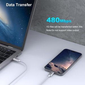 BENFEI 100W USB-C Fast Charging Cable 3.3ft Tangle-Free Silicone Aluminum Shell (Silver) - Image 5