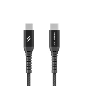 Smartix iConnect 60W USB-C to USB-C Fast Charge Braided Cable (1m, Black) - Image 3