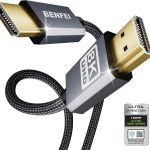 BENFEI 8K HDMI 2.1 Cable Certified Ultra High Speed 48Gbps 4K@240Hz 8K@60Hz (1.8M, Aluminum Shell Nylon Braided)