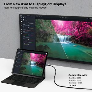 BENFEI USB-C to DisplayPort Cable 8K@60Hz 4K@144Hz 6 Feet Thunderbolt 3/4 (Gray, Aluminium Shell) - Image 6