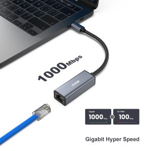 BENFEI USB-C to Ethernet Adapter Gigabit RJ45 LAN (Thunderbolt 3/4 Compatible, Grey) - Image 2