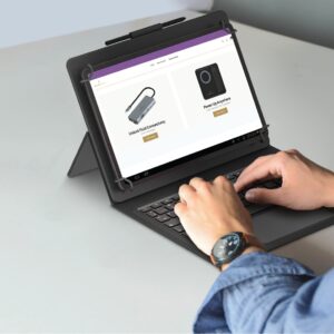 Smartix Premium Universal Rechargeable BT Tablet Keyboard (9-11", EN/AR Keys) - Image 3