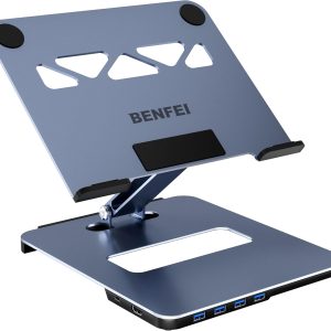 BENFEI Laptop Stand with USB-C 6-in-1 Docking Station (HDMI 4K@60Hz, 4x USB 3.0, 100W PD)
