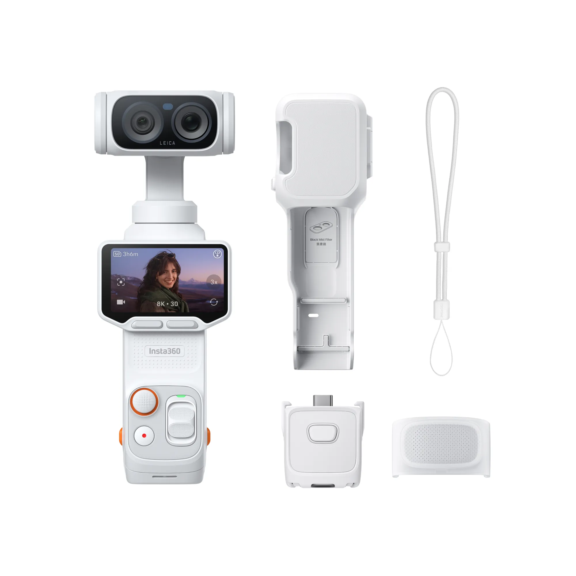 Insta360 Luna Ultra 8K Dual-Lens Gimbal Camera Creator Bundle-finoon-qatar-white